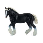 Clydesdale Horse Black Toy Realistic Equestrian Figurine