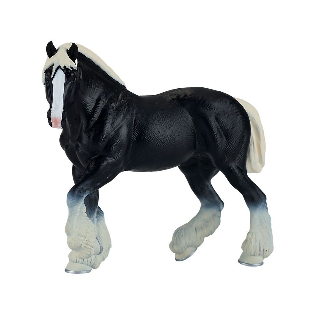 Clydesdale Horse Black Toy Realistic Equestrian Figurine
