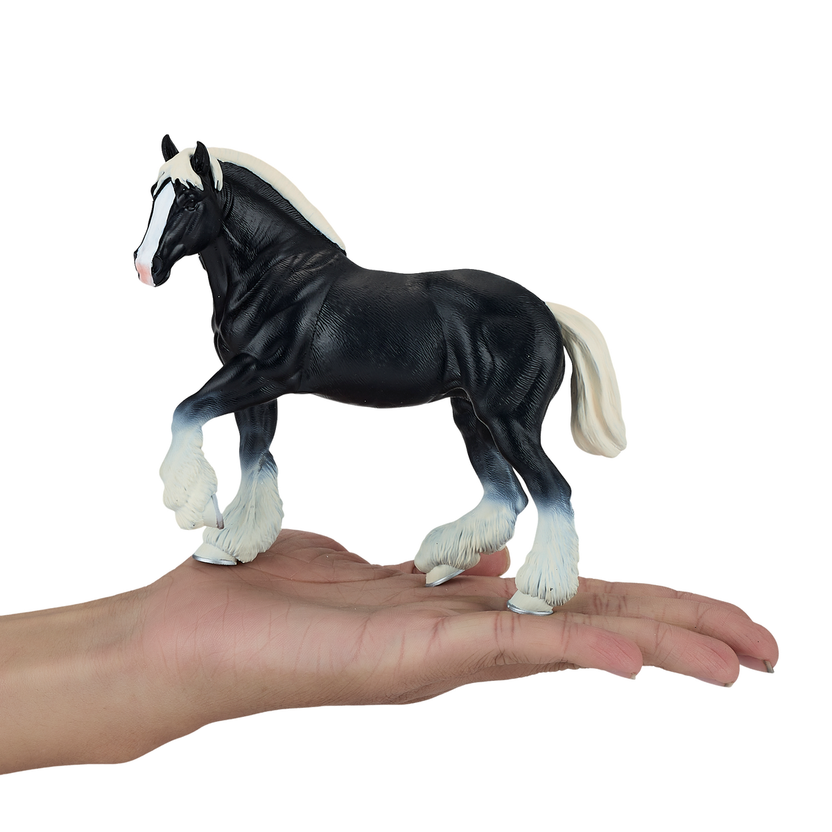 Clydesdale Horse Black Toy Realistic Equestrian Figurine