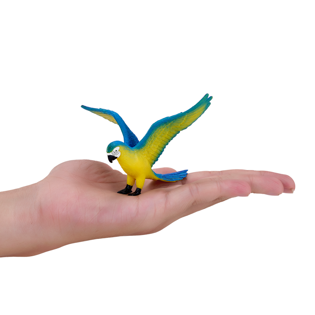 Blue Macaw Parrot Toy Realistic Exotic Bird Model