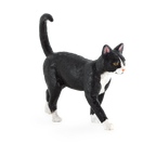 Cat Black & White Toy Realistic Pet Figurine