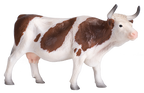 Simmental Cow Toy Realistic Farm Animal Figurine