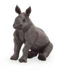 Rhino Baby Sitting Toy Realistic Wildlife Animal Model