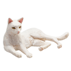 Cat Lying White Toy Realistic Pet Figurine