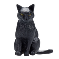 Cat Sitting Black Toy Realistic Pet Figurine