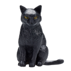 Cat Sitting Black Toy Realistic Pet Figurine
