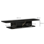 Wall Mounted TV Stand Entertainment Unit with Storage Shelf, Black