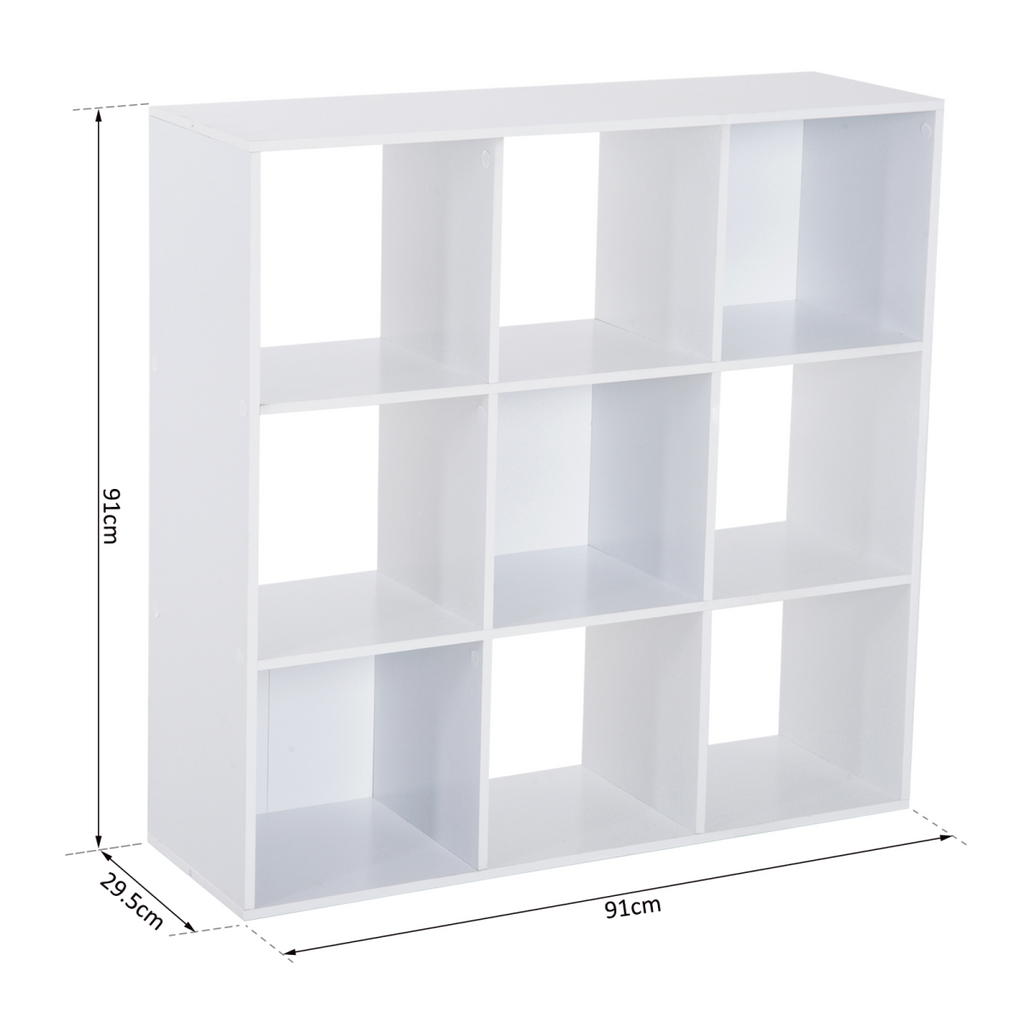 9 Cube Storage Cupboard Bookcase Bookshelf Home Office, White