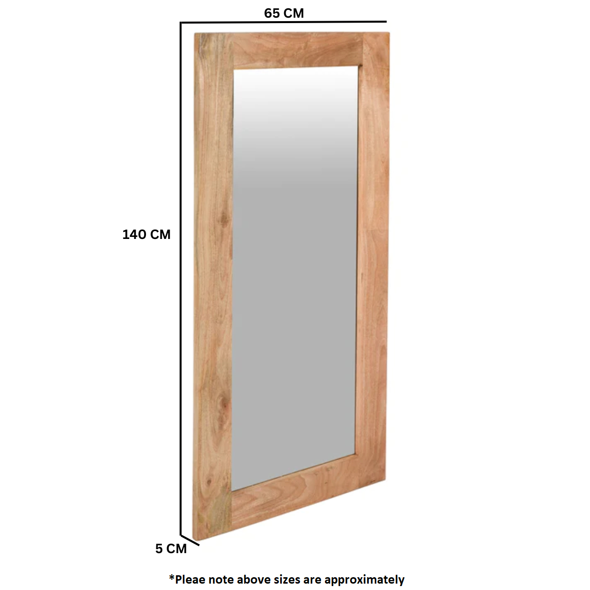 Solid Wood Frame Mirror Extra Long