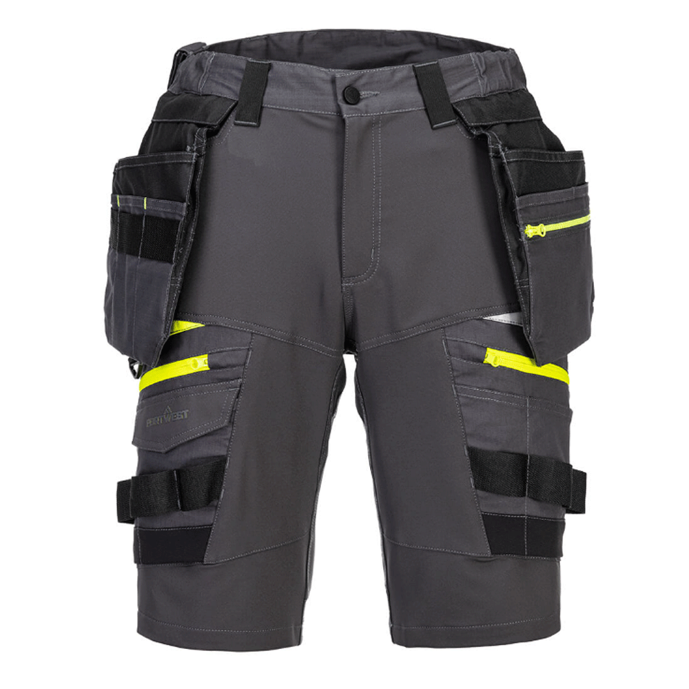 Portwest DX444 4-Way Stretch Holster Pocket Shorts Metal Grey
