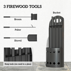 4 PCS Fireplace Companion Set, Metal Fireside Companion Set, Black