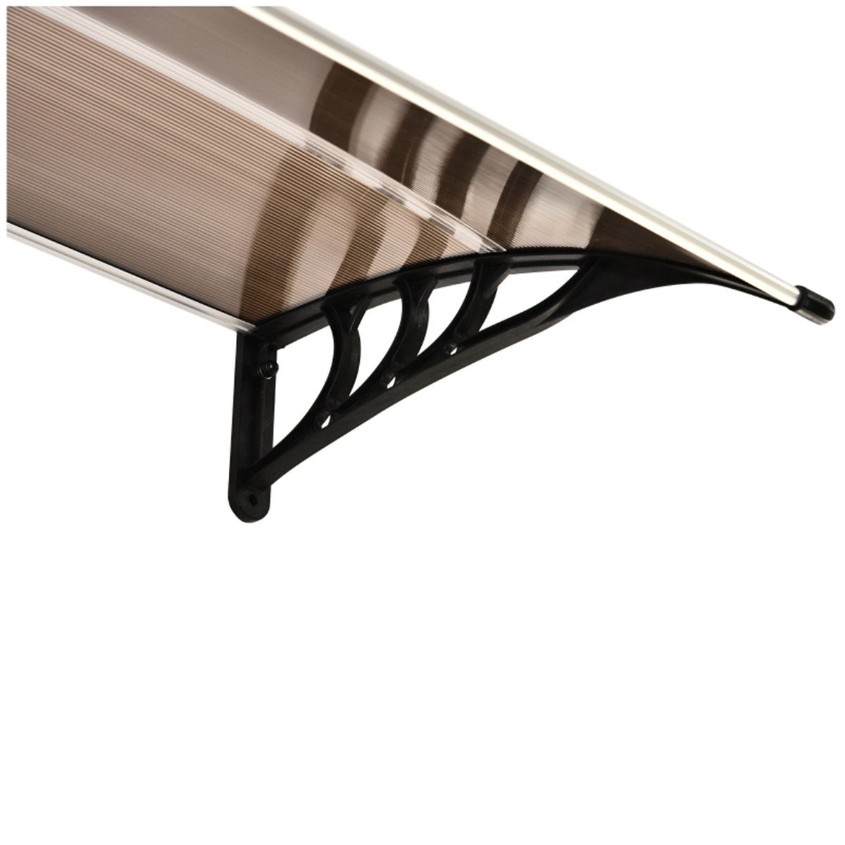 Door Canopy (Brown Sheet & Black Bracket) 75 L x 120 W x 23 H cm
