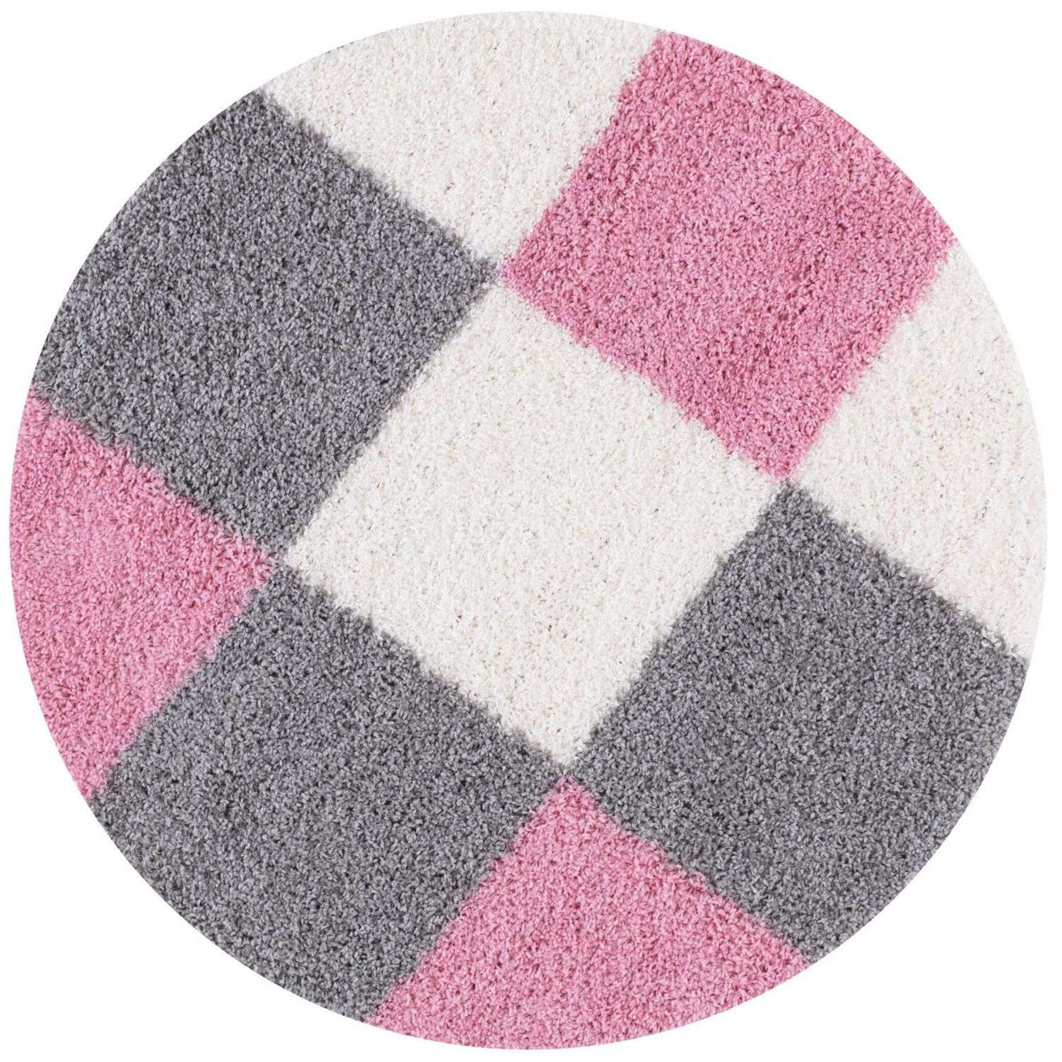 Myshaggy Geometric Pink Rug Ø 120 cm