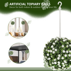 Set of 2 Artificial Plant Topiary Rose Balls, Faux Plants