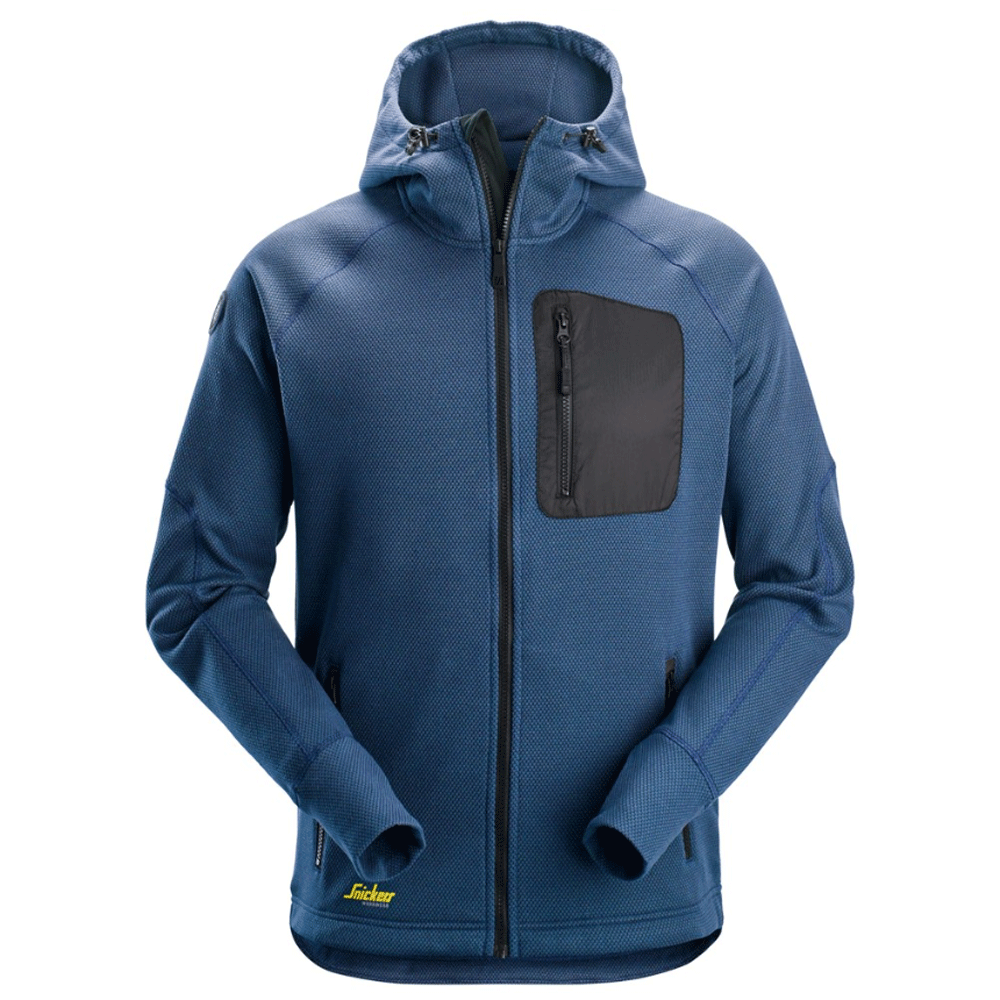 Snickers 8041 FlexiWork, Fleece Hoodie Various Colours Deep Blue Black