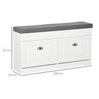 Shoe Storage Bench with Seat Cushion Cabinet Organizer with 2 Drawers