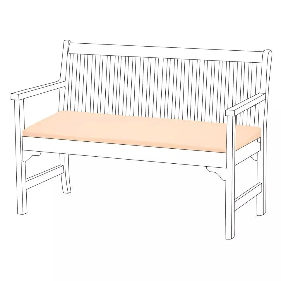 Cream Waterproof Garden Bench Cushion Outdoor Seat Pad 108cm