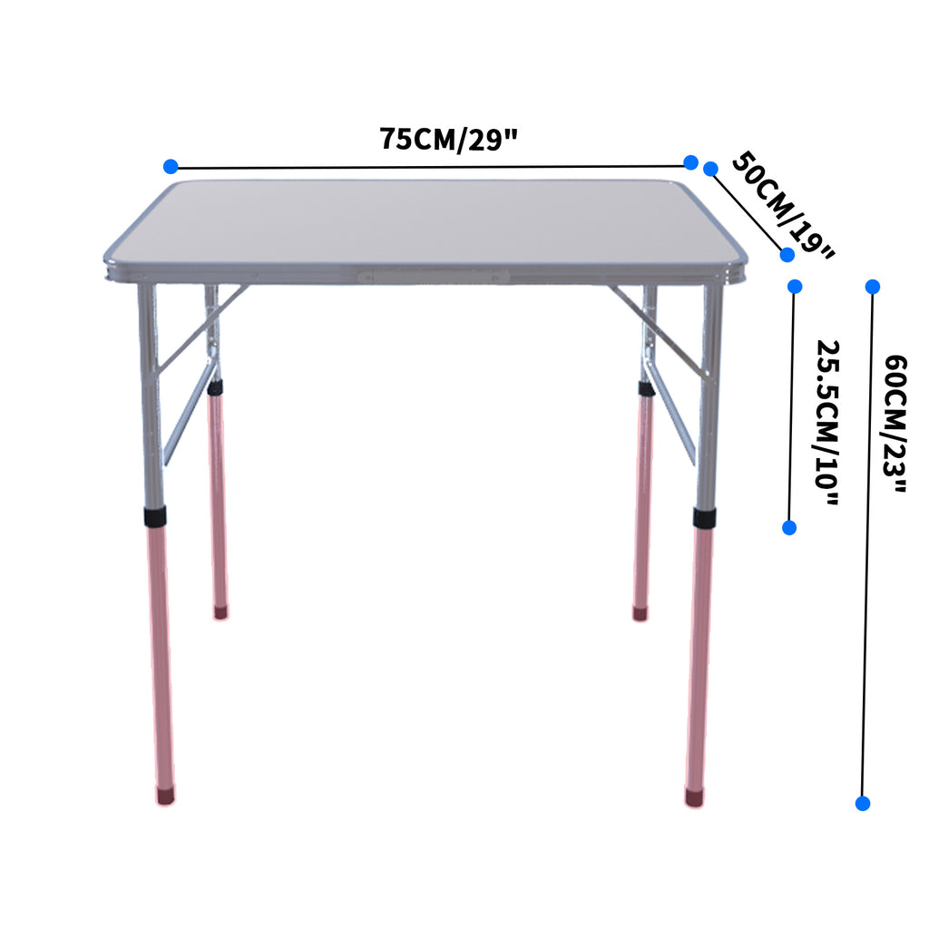 Adjustable Height Folding Table | Aluminium & MDF | 9 Size Options | Indoor & Outdoor