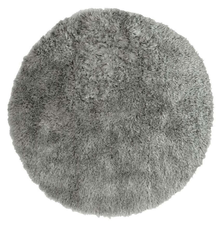 Soft Washable Grey Shaggy Rug Ø 100 cm