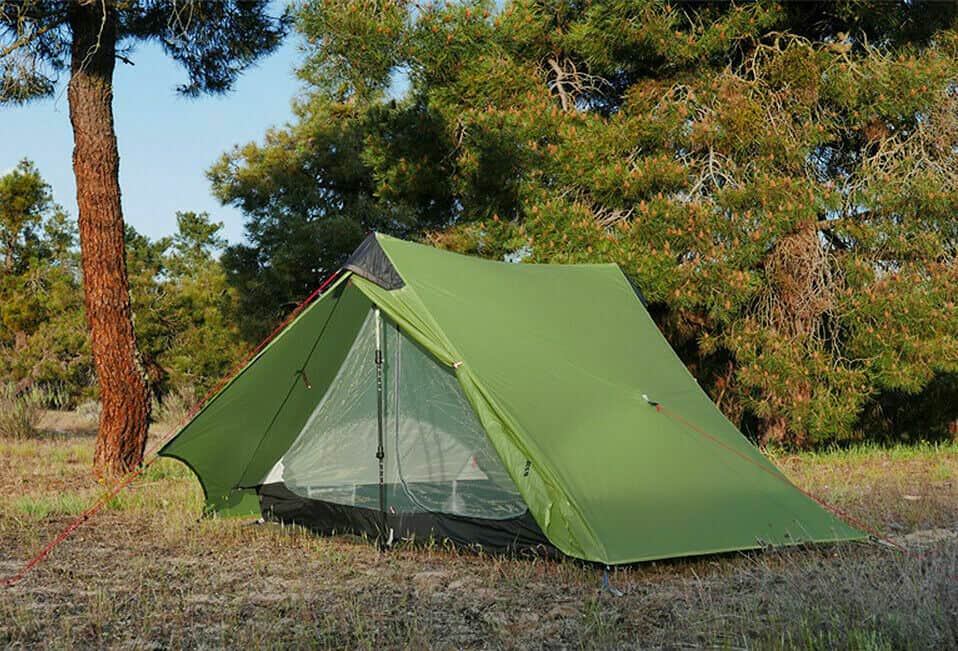 3F UL Gear Lanshan 2 Classic / 3 Season / Forest Green Hiking Pole Tent
