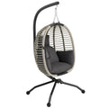 Hanging Swing Chair w/ Thick Cushion, Hanging Chair, Dark Grey