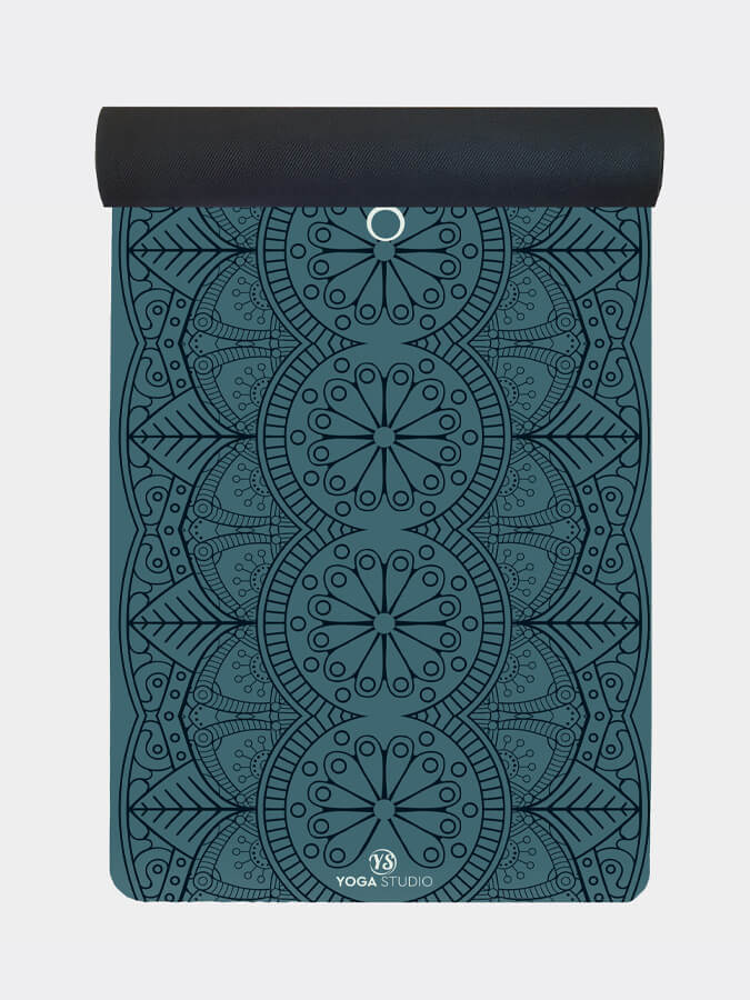 Vegan Suede Microfiber Yoga Mat 4mm Blue Mandala