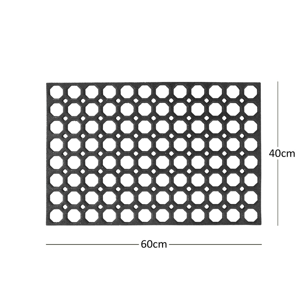 Honeycomb Style Recycled Rubber Eco Doormat 60 x 40cm Small