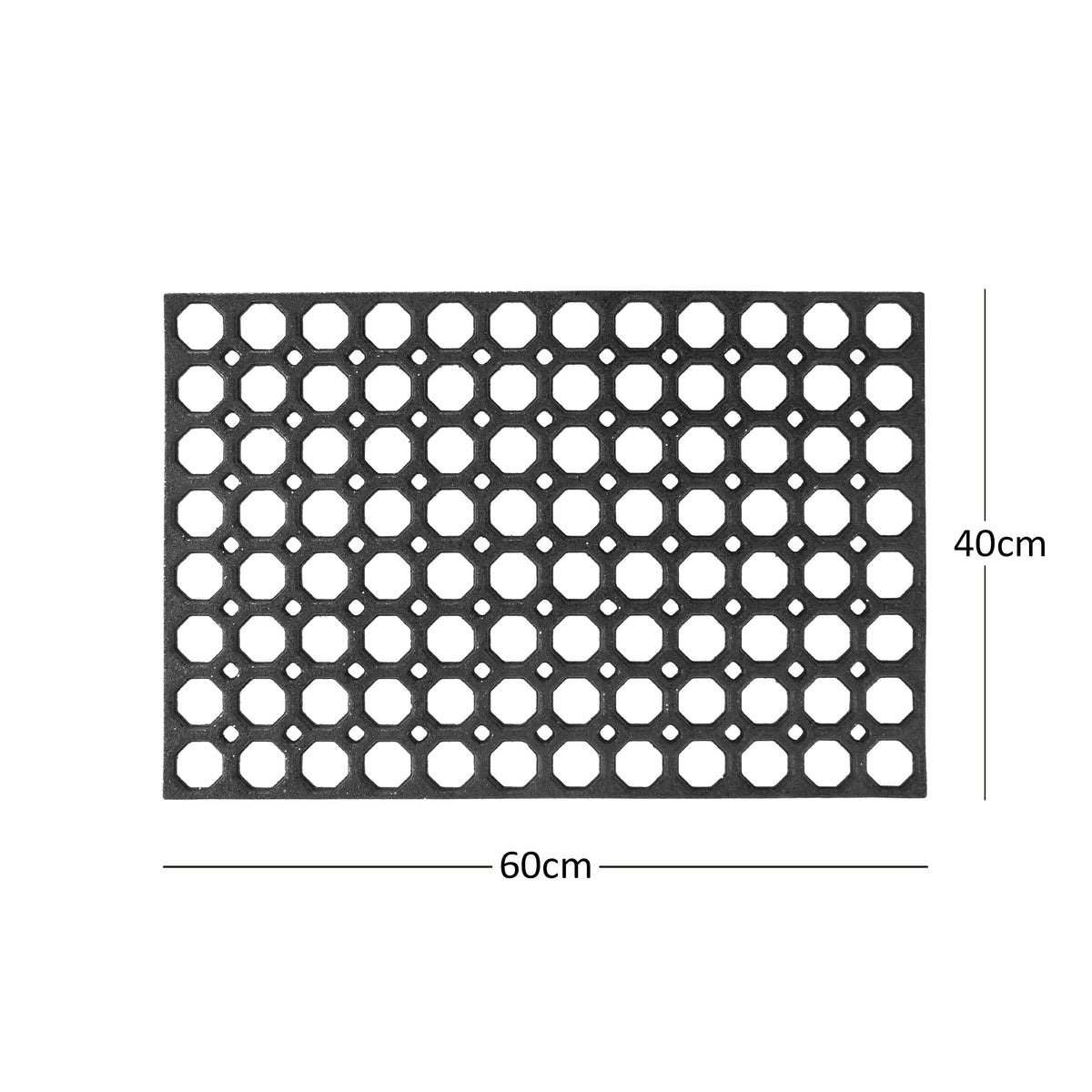 Honeycomb Style Recycled Rubber Eco Doormat 60cm x 40cm Small