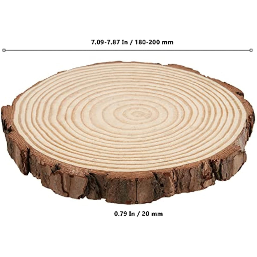 10 PCS Natural Wood Slices 18-20cm Unfinished Round Log Discs