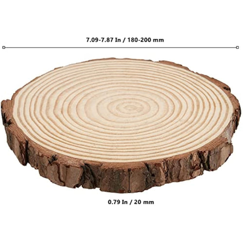 10 PCS Natural Wood Slices 18-20cm Unfinished Round Log Discs