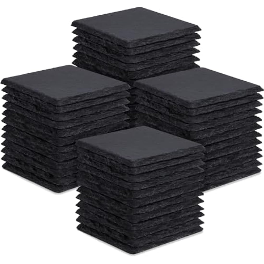 48 Piece Square Black Slate Coasters for Laser Engraving