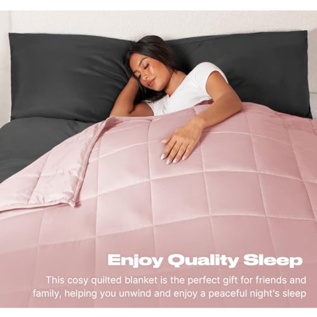 Weighted Blanket 4kg for Adults Therapy Anxiety Autism Sensory Insomnia Stress Relief, Single - Blush Pink - 125 x 150cm - (Disclaimer Only suitable for age 3+ years)