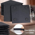 48 Piece Square Black Slate Coasters for Laser Engraving