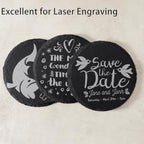 48 PCS Round Black Slate Coasters for Laser Engraving