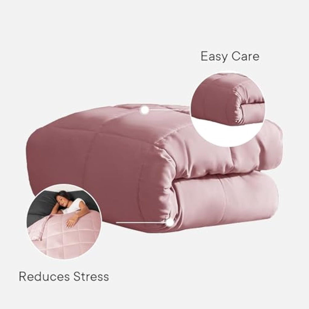 Weighted Blanket 4kg for Adults Therapy Anxiety Autism Sensory Insomnia Stress Relief, Single - Blush Pink - 125 x 150cm - (Disclaimer Only suitable for age 3+ years)