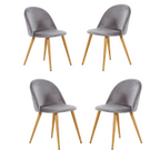 Halo Dining Set, a Table and Chairs Set of 4, Oak/Grey