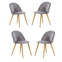 Halo Dining Set, a Table and Chairs Set of 4, Oak/Grey