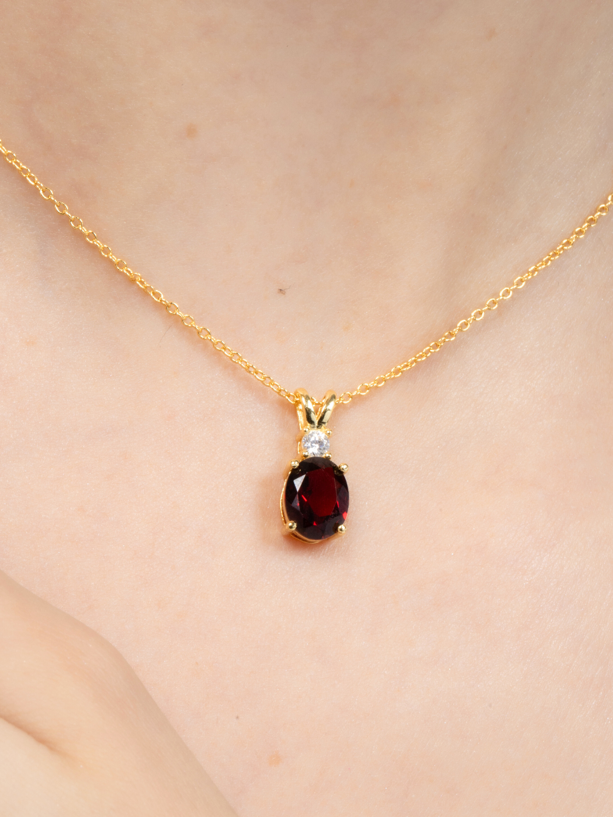 Essential Garnet Jewellery Set in 18k Gold Vermeil