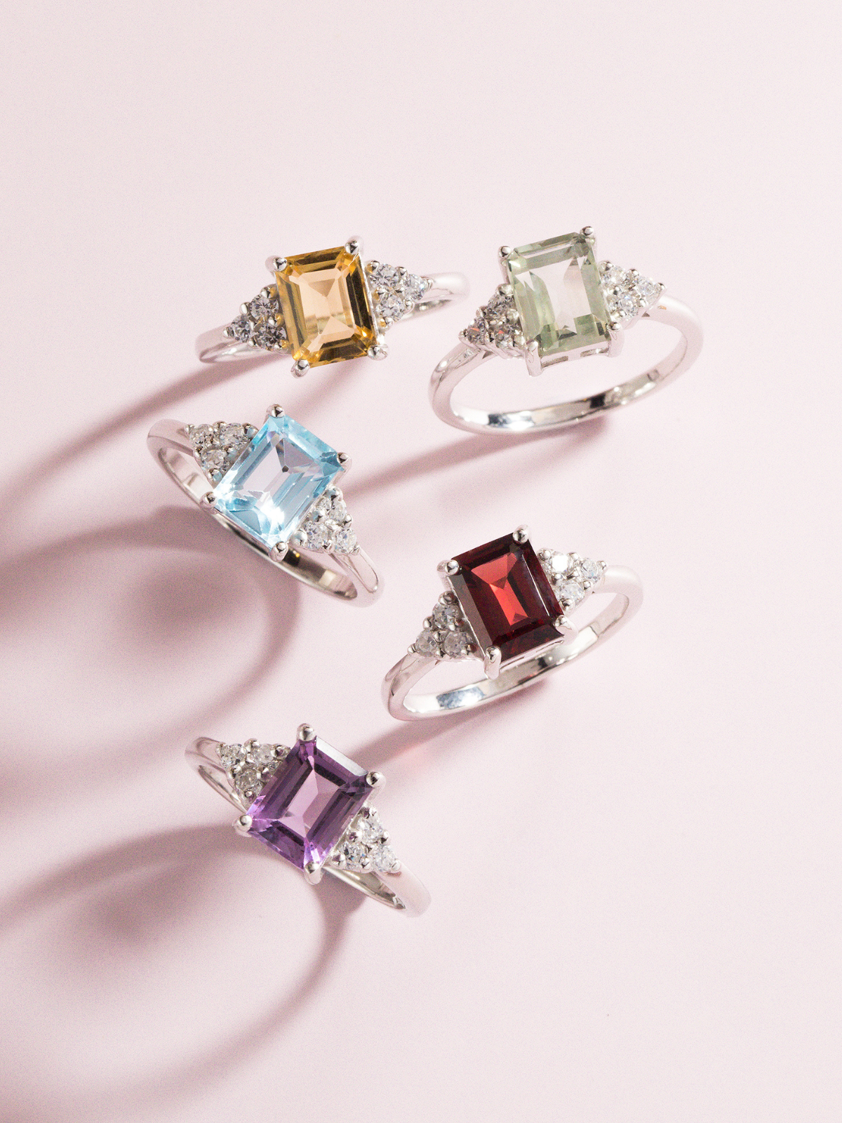Lavender Amethyst Emerald Cut Ring in Sterling Silver