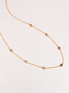 Rainbow Gemstone Necklace in 18k Gold Vermeil