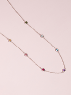 Rainbow Gemstone Necklace in Sterling Silver
