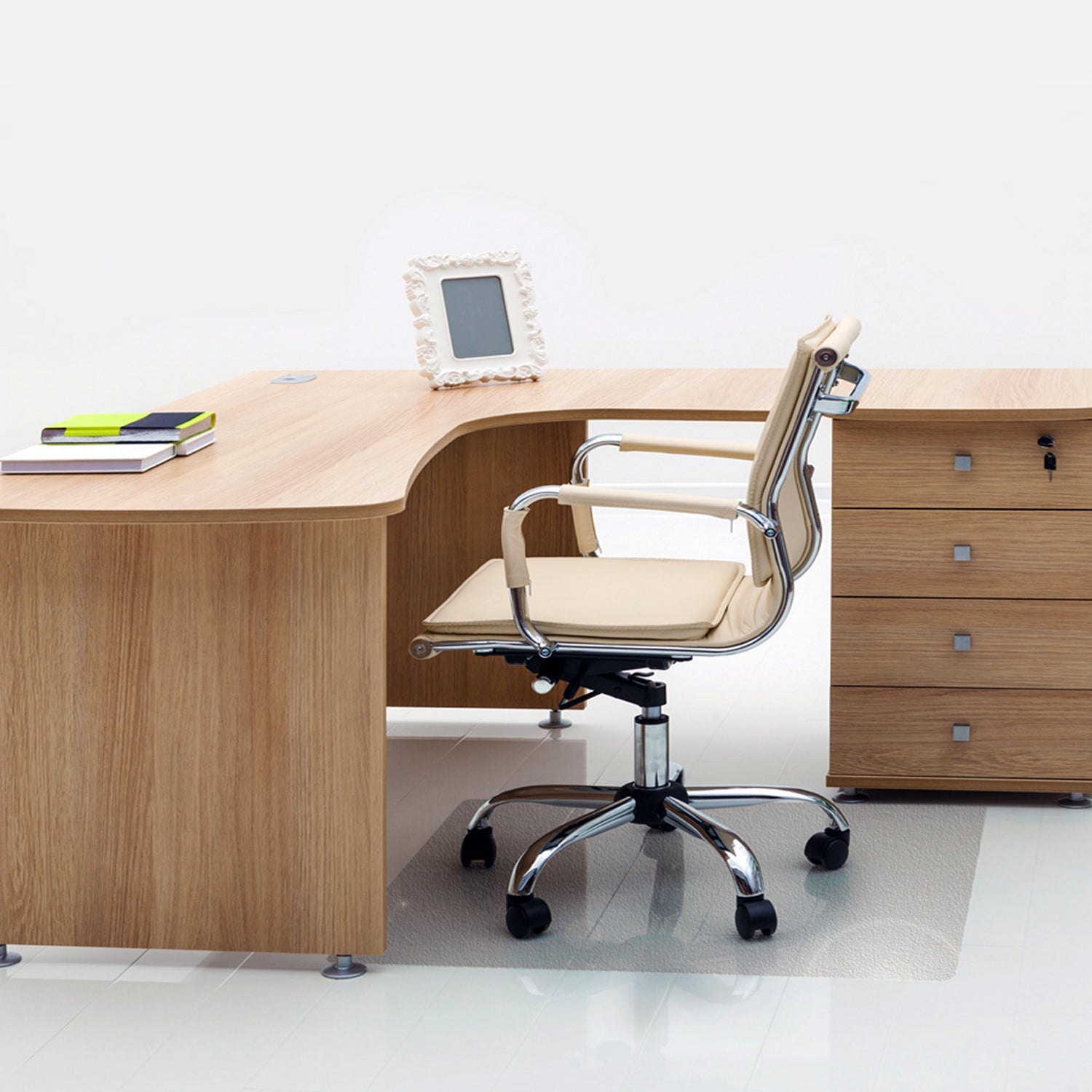 Vinyl Rectangular Chair Mat for Hard Floor - 116 x 150cm