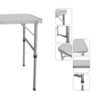Adjustable Height Folding Table | Aluminium & MDF | 9 Size Options | Indoor & Outdoor
