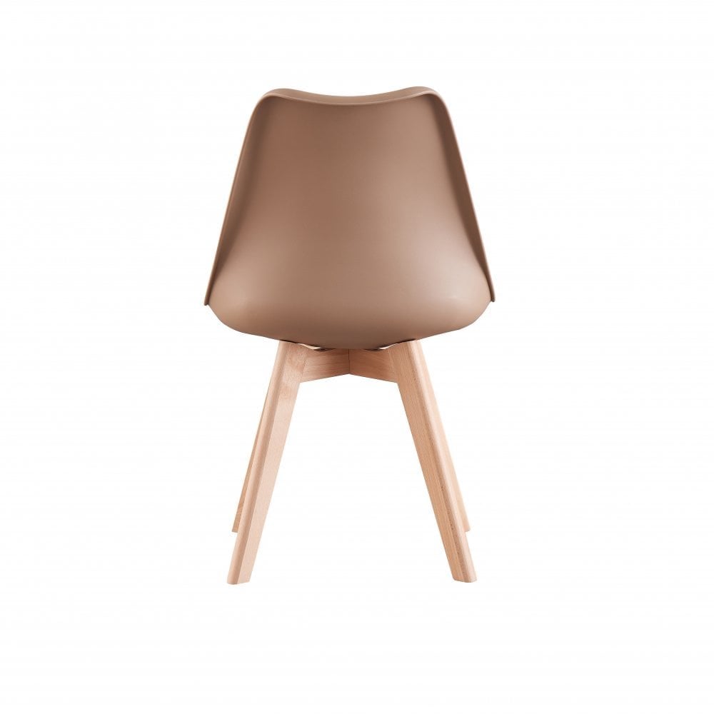 White Halo Dining Table & Set of 4 Lorenzo Jamie Tulip Dining Chairs with Padded Seat