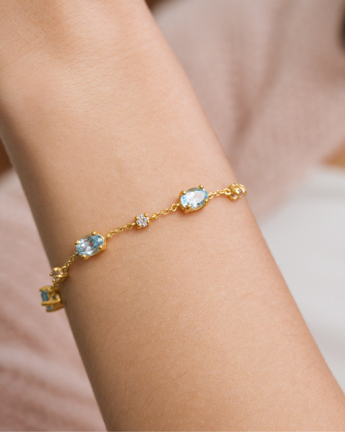 Mini Set 2 - Blue Topaz Jewellery Set in 18k Gold Vermeil