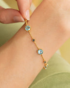 Blue Sapphire & Blue Topaz Jewellery Set in 18k Gold Vermeil