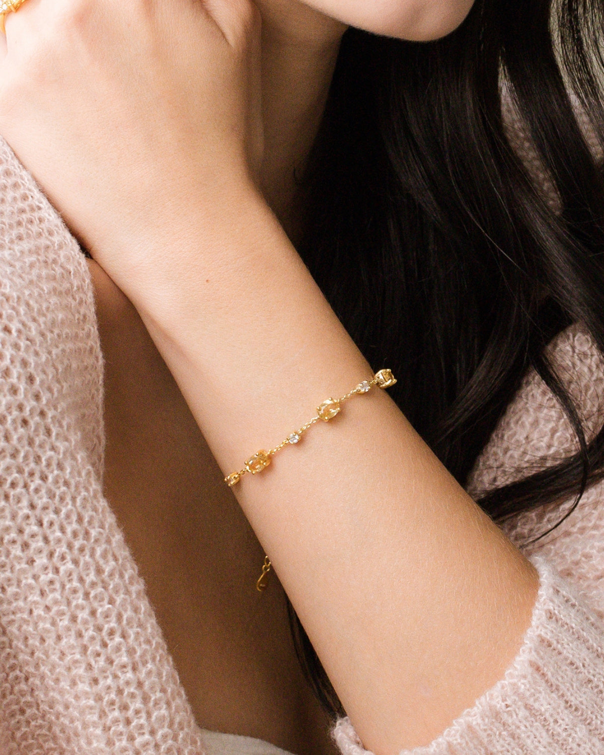 Citrine Bracelet in 18k Gold Vermeil