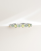 Emerald & Peridot Stackable Half Eternity Band in Sterling Silver