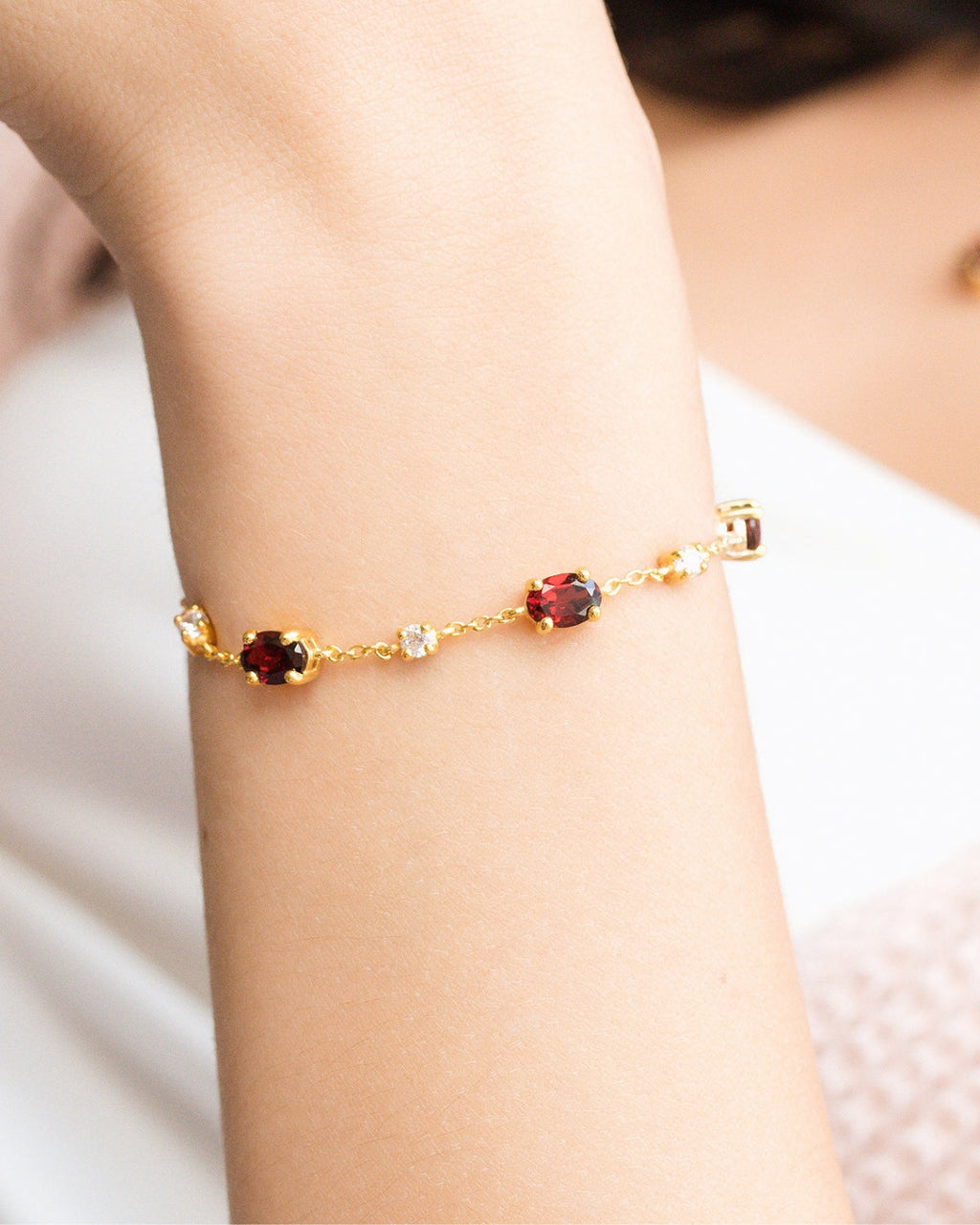 Mini Set 2 - Garnet Jewellery Set in 18k Gold Vermeil