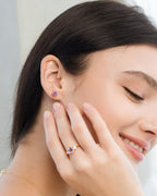 Lavender Amethyst Round Stud Earrings 6 mm in 18k Gold Vermeil